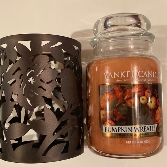 Yankee Pumpkin Candle and Metal Holder